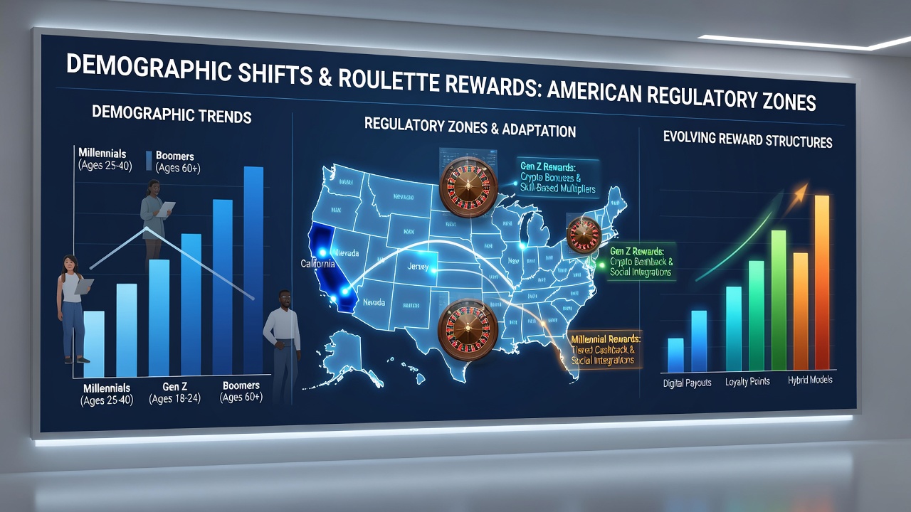 Demographic data charts showing population changes in US states with regulated gaming markets and roulette activity