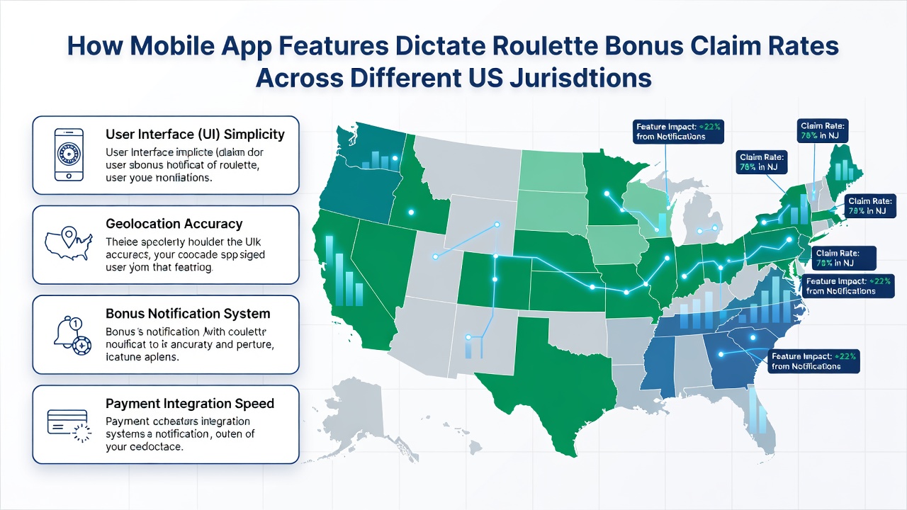 Analytics dashboard displaying roulette bonus redemption patterns by state and device type
