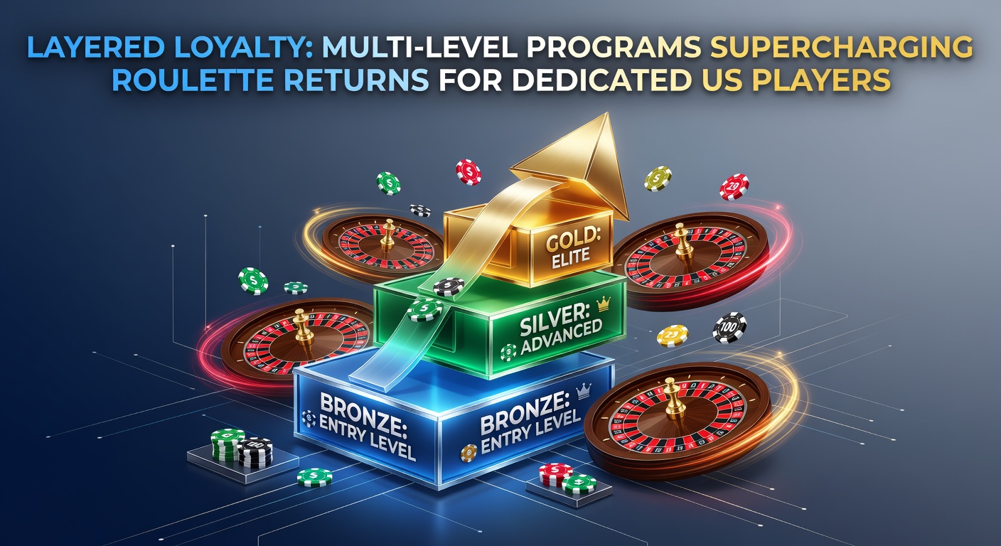 Visual representation of multi-tier loyalty pyramid elevating roulette chips and player rewards in a vibrant casino setting