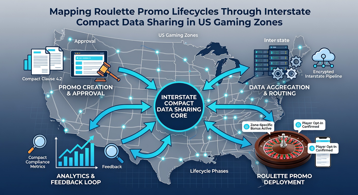 Geographic heat map illustrating roulette promotion activity levels across US gaming zones participating in interstate compacts