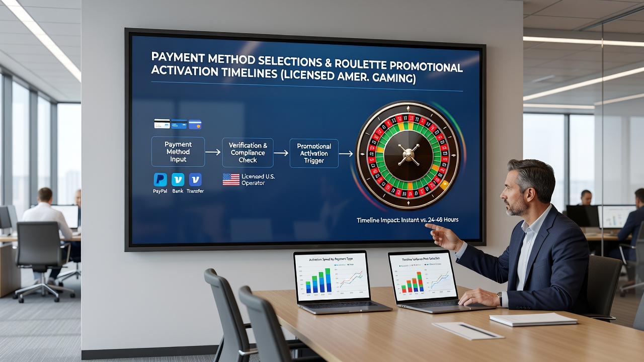Split screen showing fast e-wallet deposit versus slower bank transfer approval for roulette bonuses