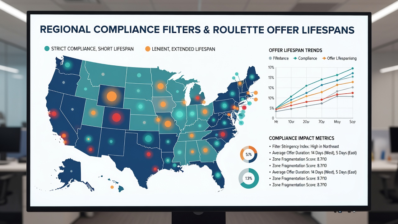 Screenshot of state gaming dashboard displaying roulette promotion compliance metrics