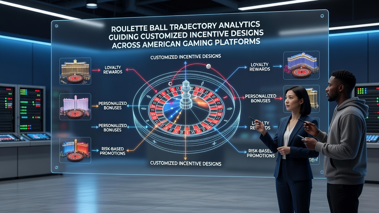 Analytics dashboard displaying roulette ball trajectory data overlaid with incentive customization metrics for US gaming platforms